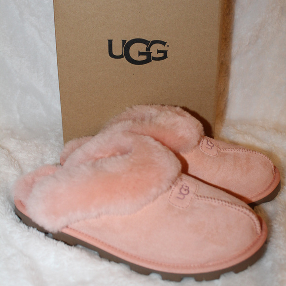 UGG Shoes - UGG COQUETTE PEACH PINK SUEDE SHEARLING SLIPPERS